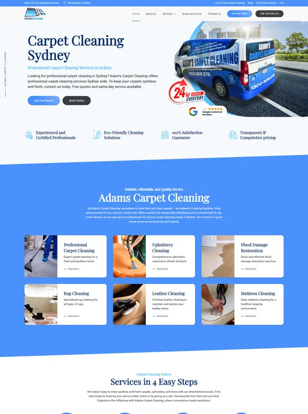 Adams Carpet Cleaning Website