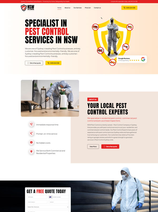 NSW Pest Control website