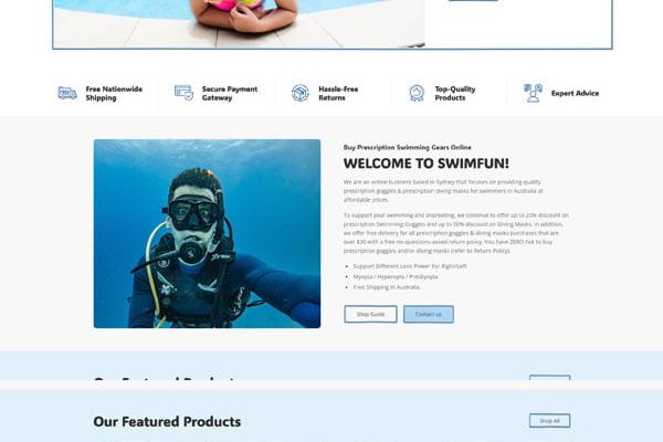 swimfun ecommerce website